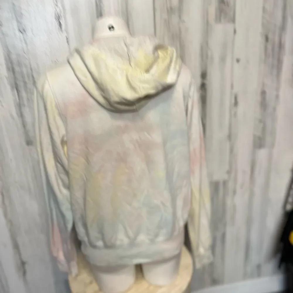 Southern Spirit Pastel Tie Dye V Neck Hoodie Sweatshirt Womens Large Pullover